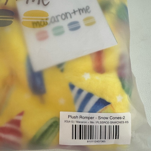 NWT Macaron + Me plush romper - Picture 5 of 6